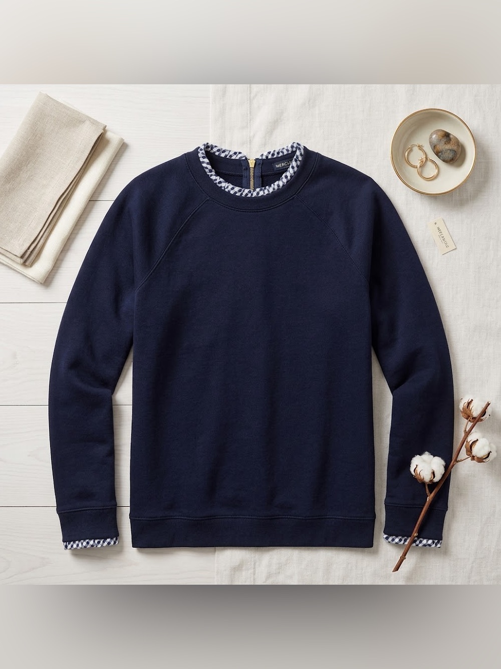 J. Crew Navy Long Sleeve Crewneck Sweatshirt